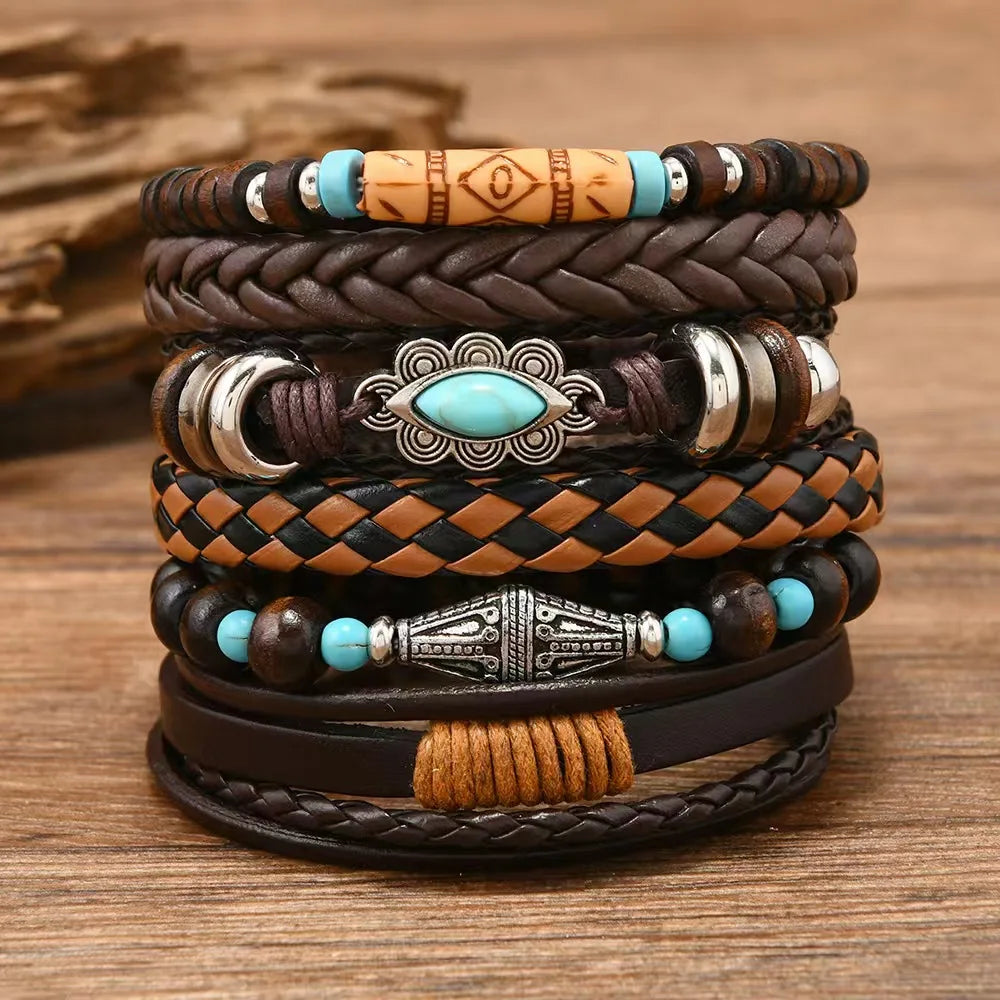 Boho wrist wrap bracelets with Evil Eye and Hamsa charms for spiritual style, everyday outfit pairing, and layered accessory wear.
