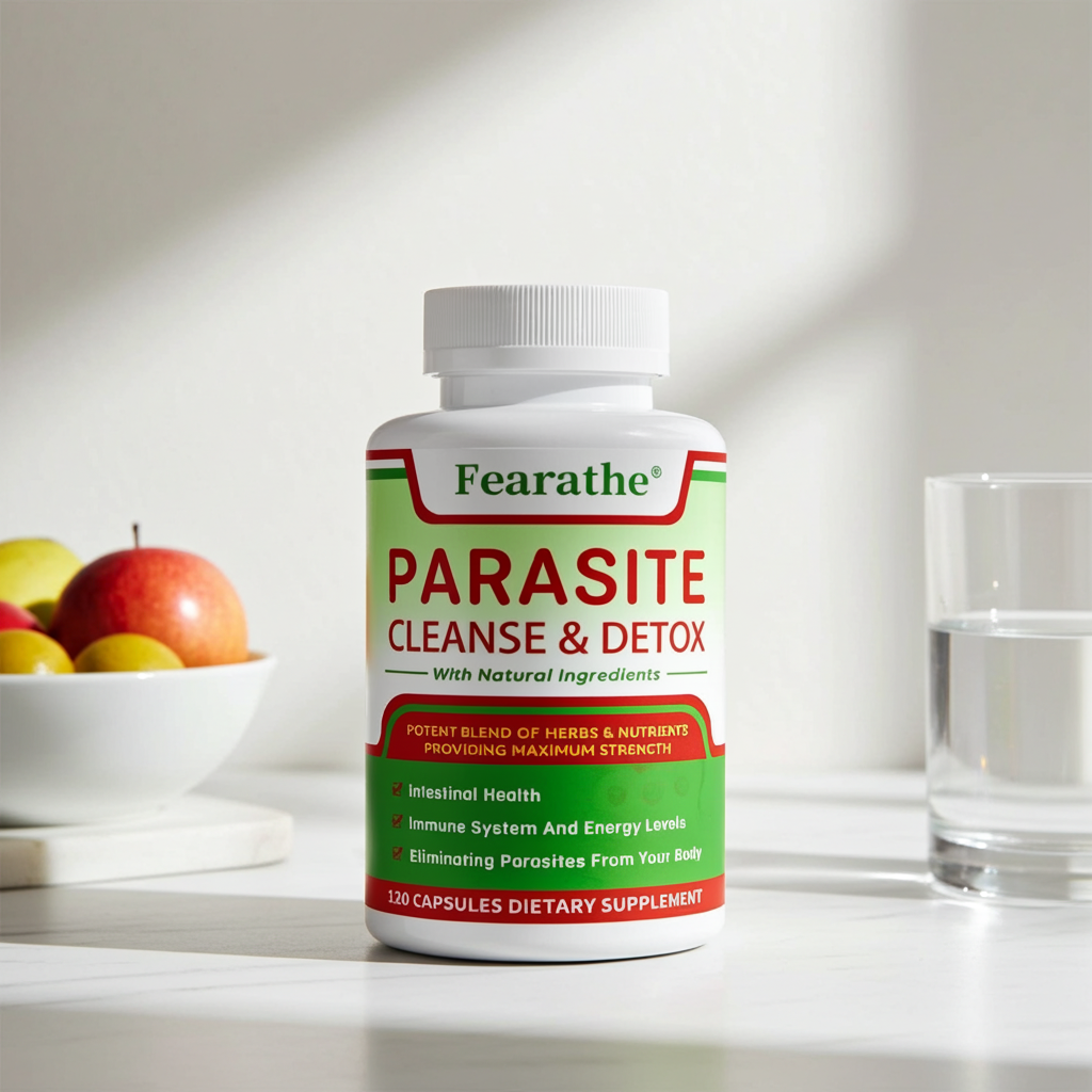 Parasite Cleanse Capsules supplement bottle for bowel support, gut care, and everyday digestive balance.