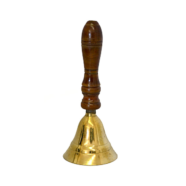 Brass Bell with Wooden Handle, 5 1/2 inches