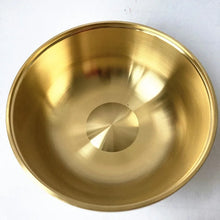 Brass ceremonial bowl with pentagram design for incense rituals, altar decoration, and spiritual work.