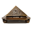 Solid Brass Egyptian 9 Pyramid Cone Burner incense burner for holding cone incense during meditation, prayer, and home fragrance use.