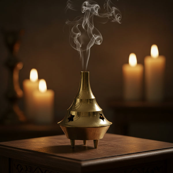 Brass Incense Cone Burner, 2 1/2 inches