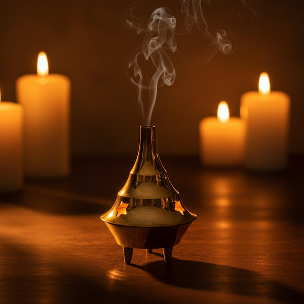 Brass Incense Cone Burner, 3 1/4 inches