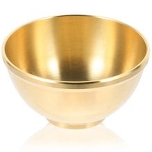 Golden copper offering bowl with brass-look finish for temple offerings, altar decor, and ritual practice.