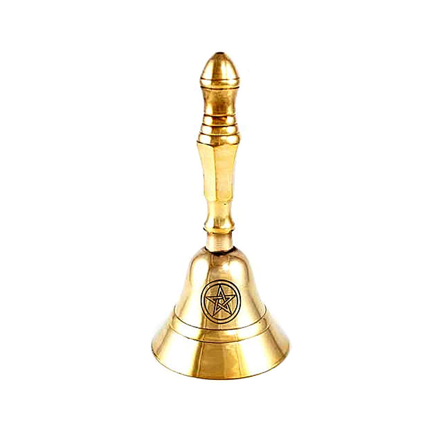 Brass Pentacle Altar Bell, 5 inches