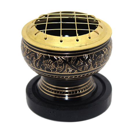 Brass Screen Burner Black with Coaster