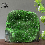 Brazilian Green Crystal Geode Cluster for meditation, home décor, and crystal collecting.