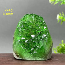 Brazilian Green Crystal Geode Cluster for meditation, home décor, and crystal collecting.