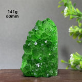Brazilian Green Crystal Geode Cluster for meditation, home décor, and crystal collecting.