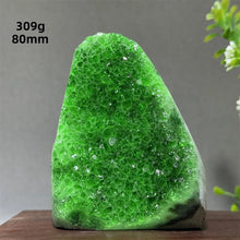 Brazilian Green Crystal Geode Cluster for meditation, home décor, and crystal collecting.