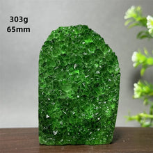 Brazilian Green Crystal Geode Cluster for meditation, home décor, and crystal collecting.
