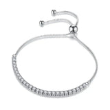 Bridal moissanite bracelet in sterling silver for wedding day accessories, formal events, and elegant keepsake gifting.