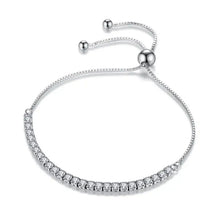 Bridal moissanite bracelet in sterling silver for wedding day accessories, formal events, and elegant keepsake gifting.