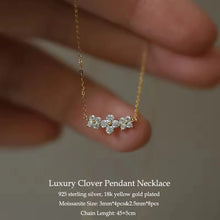 Bridal style adjustable moissanite clover necklace for wedding looks, formal events, and elegant gift giving.