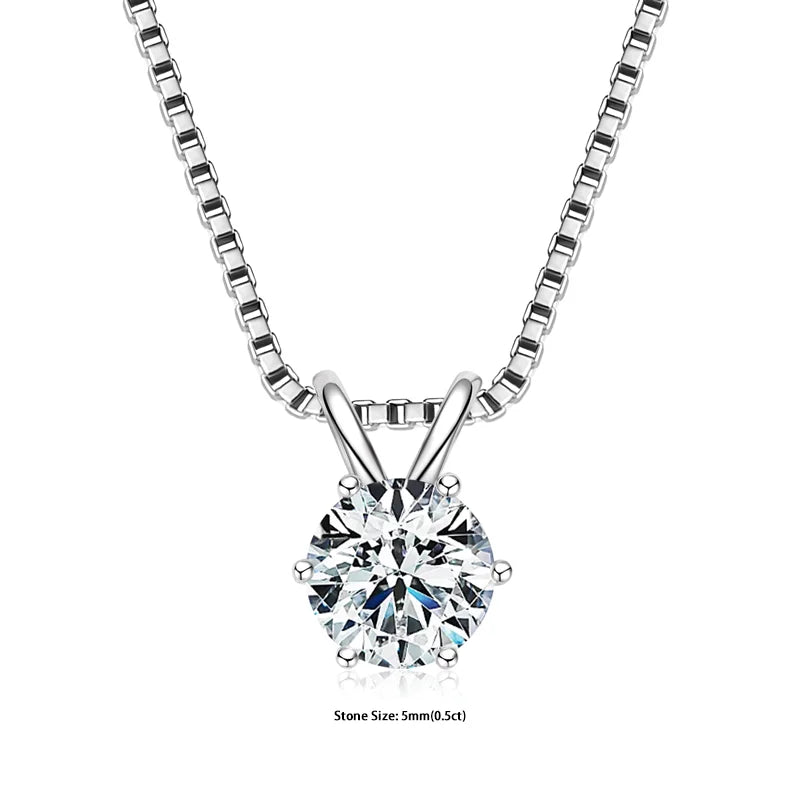 Bridal style moissanite solitaire pendant in 925 silver necklace for wedding events, anniversary gifts, and elegant personal wear.