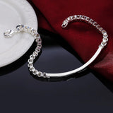 Bright polish 925 sterling silver bracelet with rope design for daily wear, dressy looks, and jewelry layering.