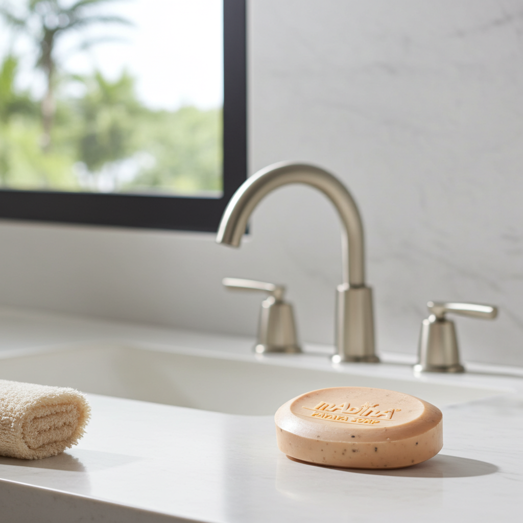 Papaya Vitamin C & A Brightening bar soap for skincare, body cleansing, and regular bath routines.