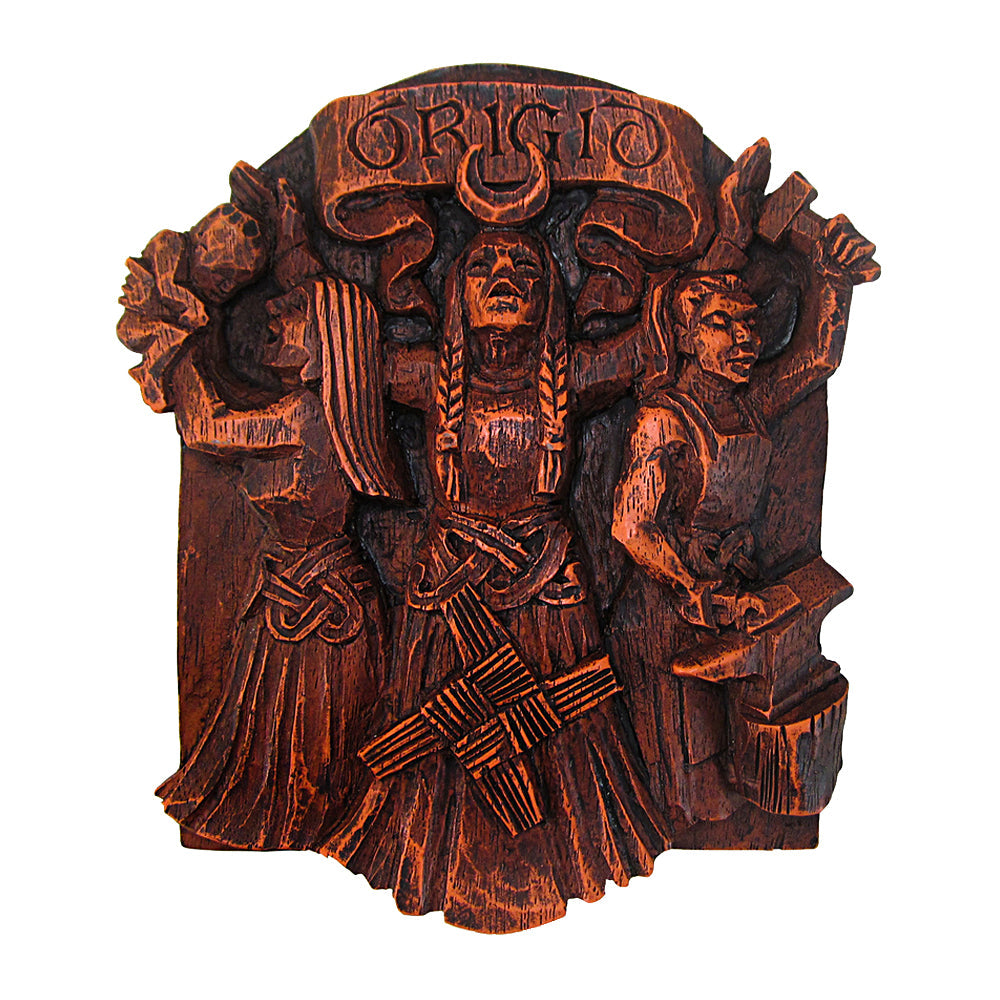 Brigid Plaque depicting the Celtic goddess in three aspects