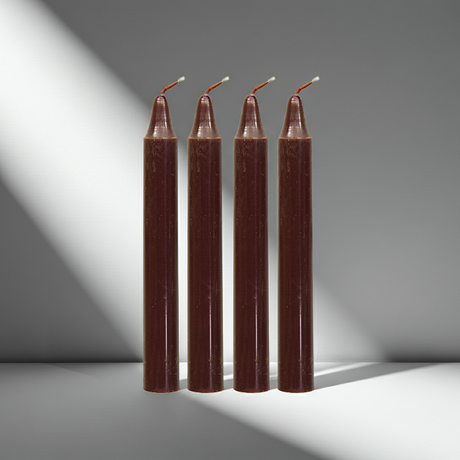 Brown Mini Ritual Candle set of 4 small candles for spiritual rituals, intention setting, and ceremonial practice.