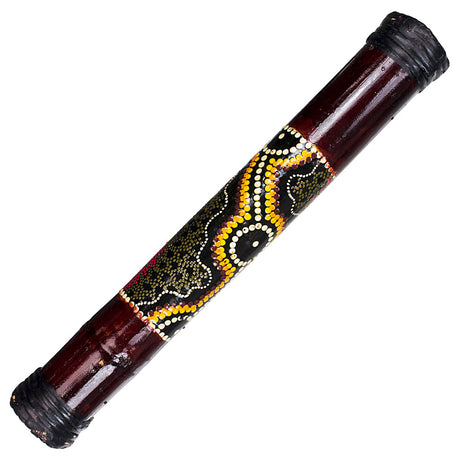 Brown Painted Rainstick, 16 inches, bamboo and rattan