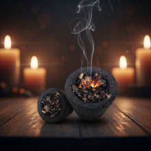 Buddha's Bliss Incense Smudge Cups, lit cup detail