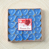 Bulk heart-shaped tea light candles for party table decor, wedding centerpieces, and romantic celebration styling.