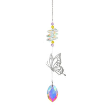 Butterfly sun catcher crystal chime window decor for catching sunlight, enhancing room ambiance, and decorative hanging use.