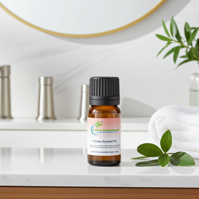 Calamus essential oil bottle for aromatherapy, diffuser blends, and home fragrance use.