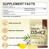 Vitamin D3K2 soft capsule formula for assisting calcium absorption and daily vitamin supplement use.