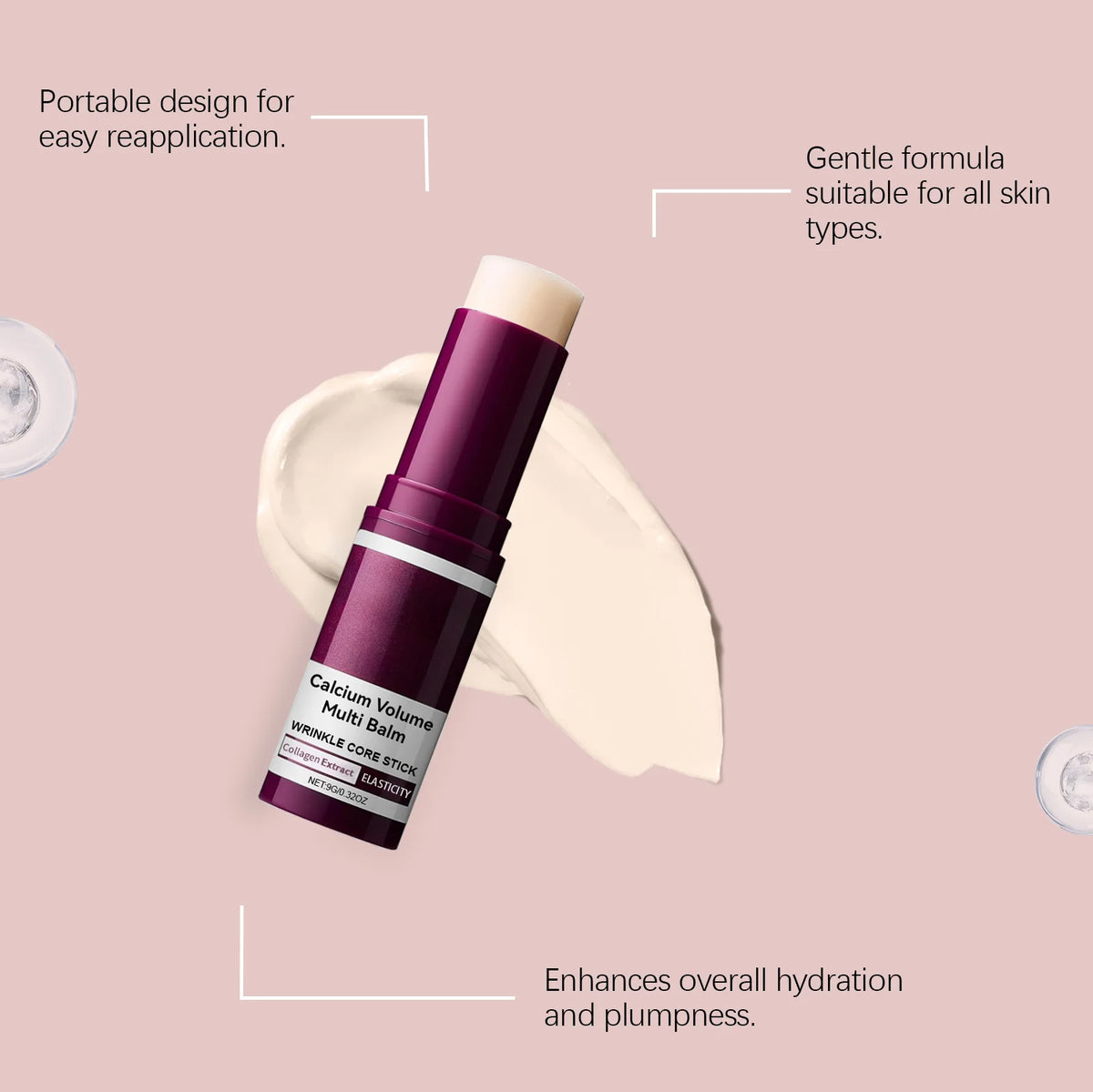 Calcium Collagen Multi Balm Stick nourishing collagen balm for softening skin and anti-aging skincare.