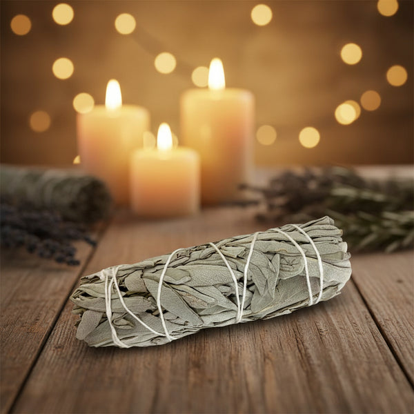 California White Sage Smudge Stick, 4 inches