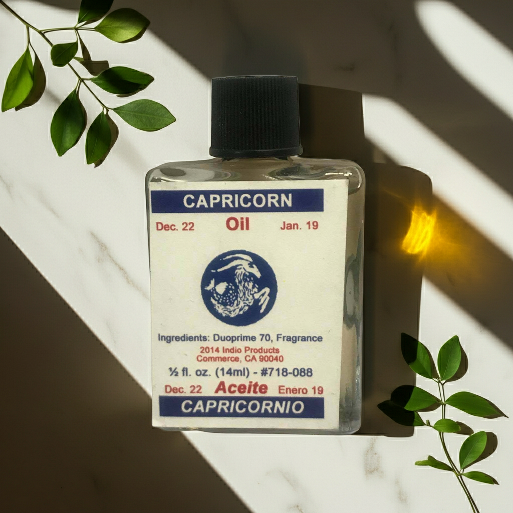 Capricorn Wish Oil astrology oil bottle for prayer, wish work, and Capricorn-inspired ritual use.
