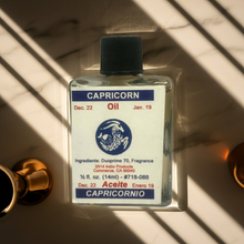 Capricorn Wish Oil spiritual oil bottle for intention setting, meditation, and personal ritual work.