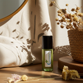 Caribbean Musk body oil bottle for moisturizing skin, everyday body care, and a warm musky scent.