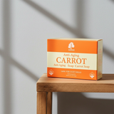 Carrot anti aging natural soap bar for face and body cleansing, skin care, and everyday bath use.