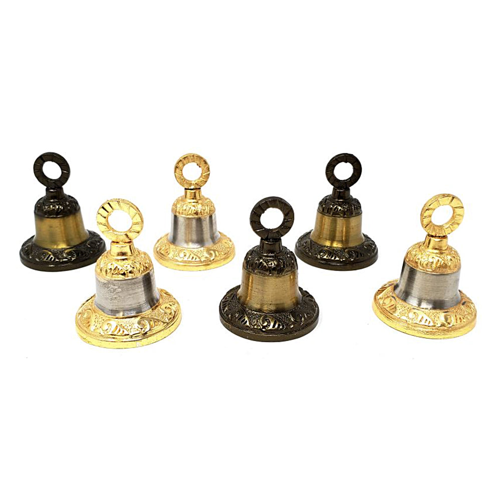 Carved Metal Bell, 2 inches