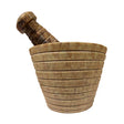 Carved Mortar and Pestle with circular-line design