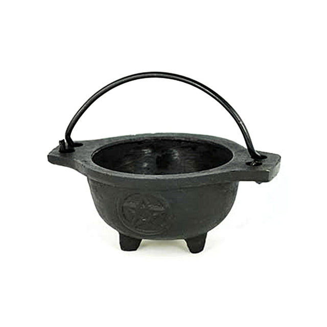 Cast Iron Cauldron with Pentacle Design, 3 inches
