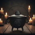 Cast Iron Cauldron with Tree of Life Design, 4.5 x 4.5 inches