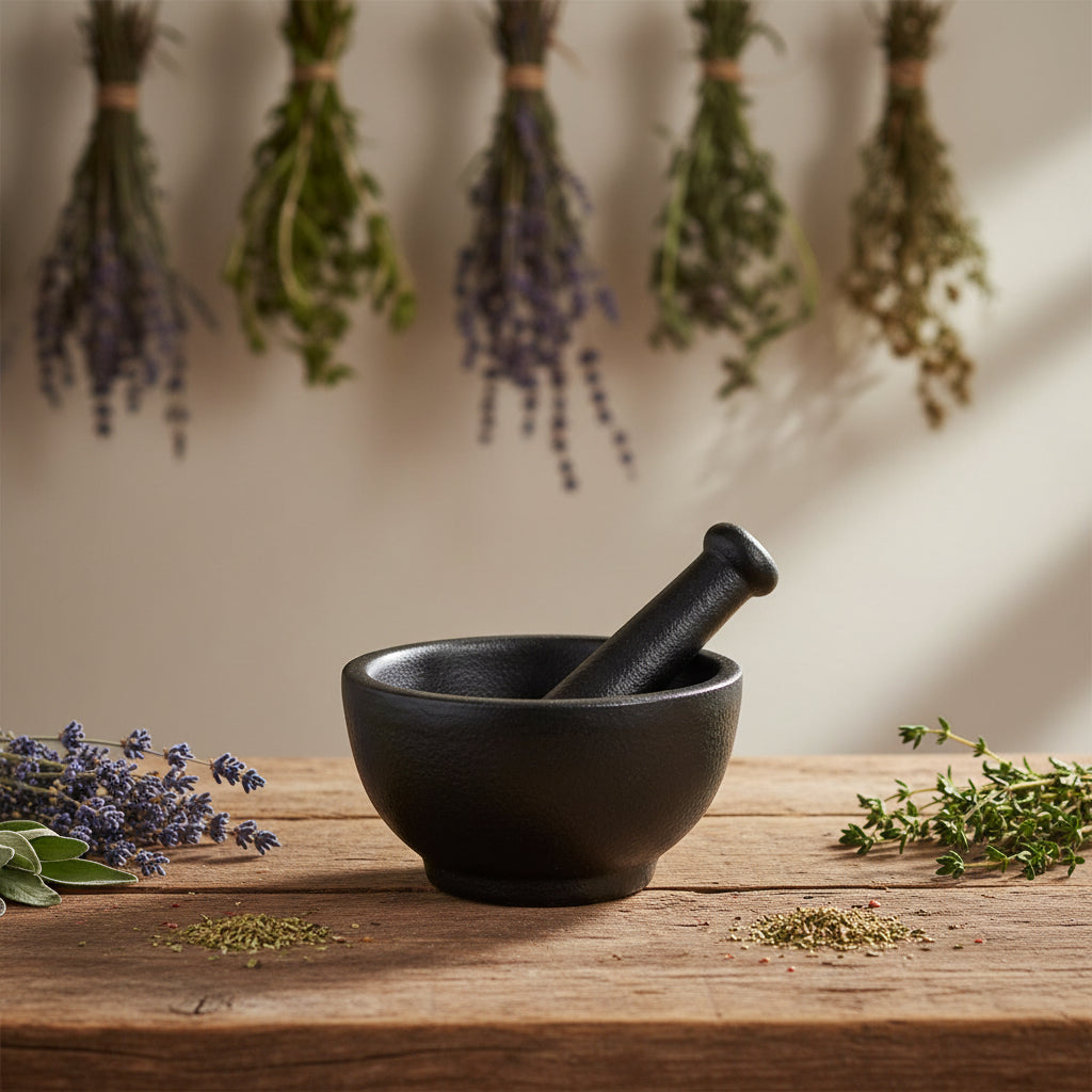 Cast Iron Mortar and Pestle Set, 3.5 inches