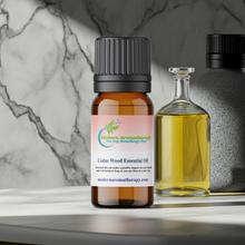 Cedar Wood Essential Oil bottle for grounding massage blends, soothing body care, and relaxation rituals.