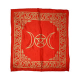 Celestial Triple Moon Pentacle altar cloth for altar styling, moon rituals, and spiritual practice.