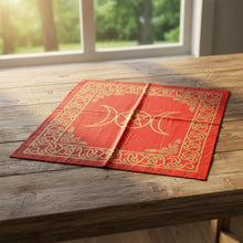 Celestial Triple Moon Pentacle altar cloth for altar styling, moon rituals, and spiritual practice.