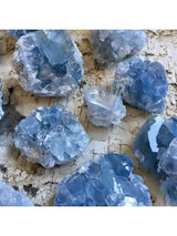 Celestite Crystal Clusters for meditation, home décor, and crystal collecting.