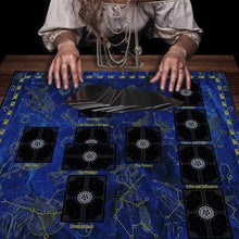 Celtic Cross mystic Tarot table cloth for tarot practice, ritual work, and divination table styling.