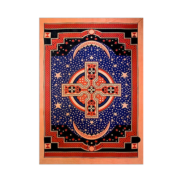 Celtic Cross Tapestry, Red, 75 x 105 inches