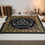 Celtic Triquetra altar cloth table covering for pagan rituals, altar setup, and spiritual practice.