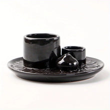 Ceramic holder for incense sticks and sage bundles for ritual burning, home cleansing, and mindfulness practice.