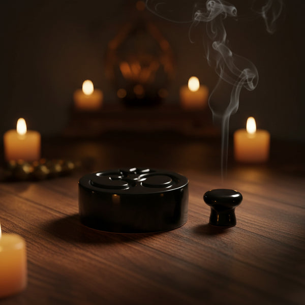 Ceramic Powder Incense Burner, Om Symbol