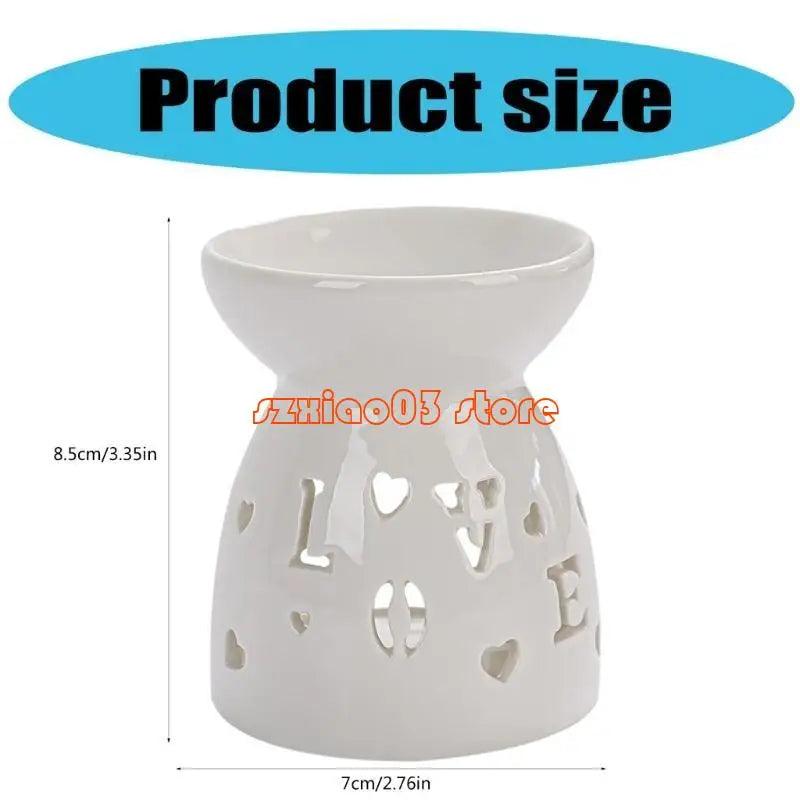 Ceramic wax melt and oil burner for melting scented wax cubes and warming fragrance oils for home use.